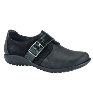 NAOT TANE COAL NUBUCK/BLACK
LEATHER WOMEN’s SHOE SZ 9, EUR SZ 40